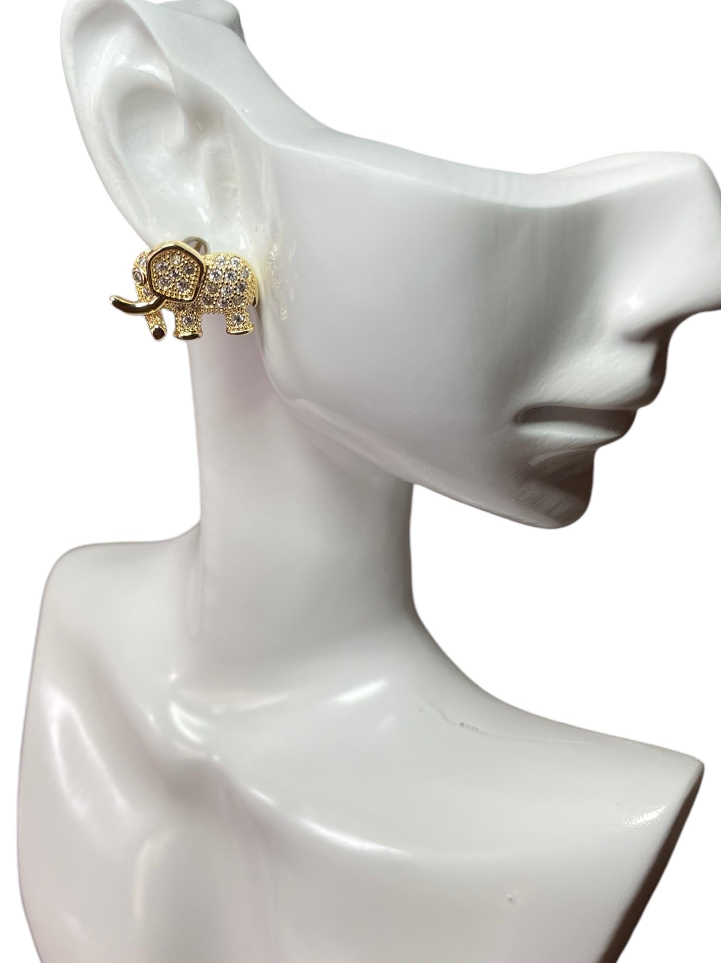 Elephant Design Gold Plated Earrings