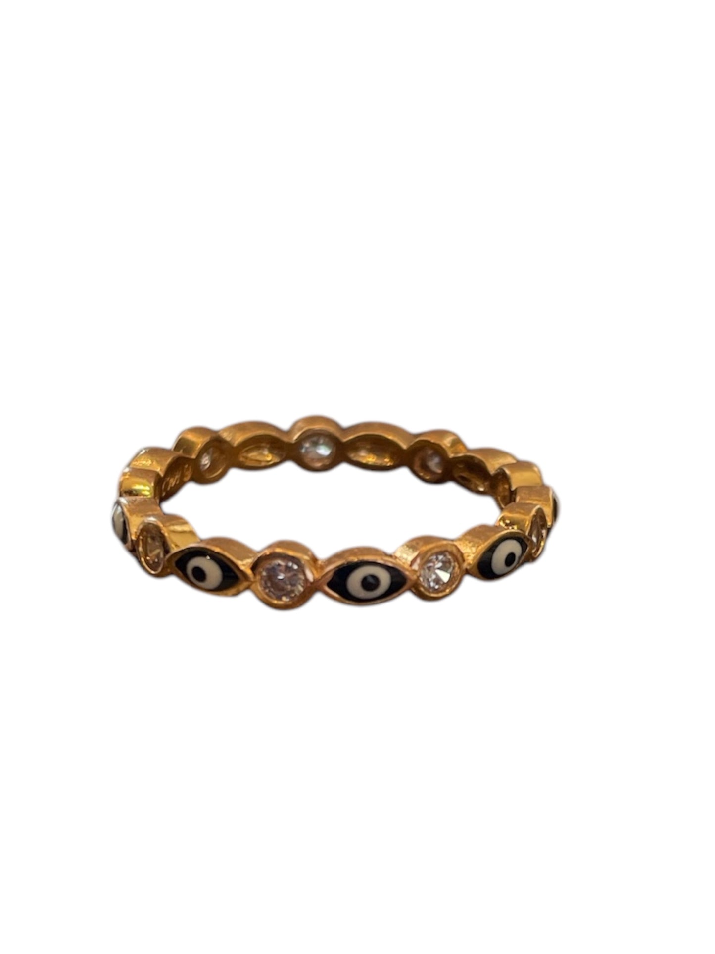 Evil Eye Black Gold Plated Ring