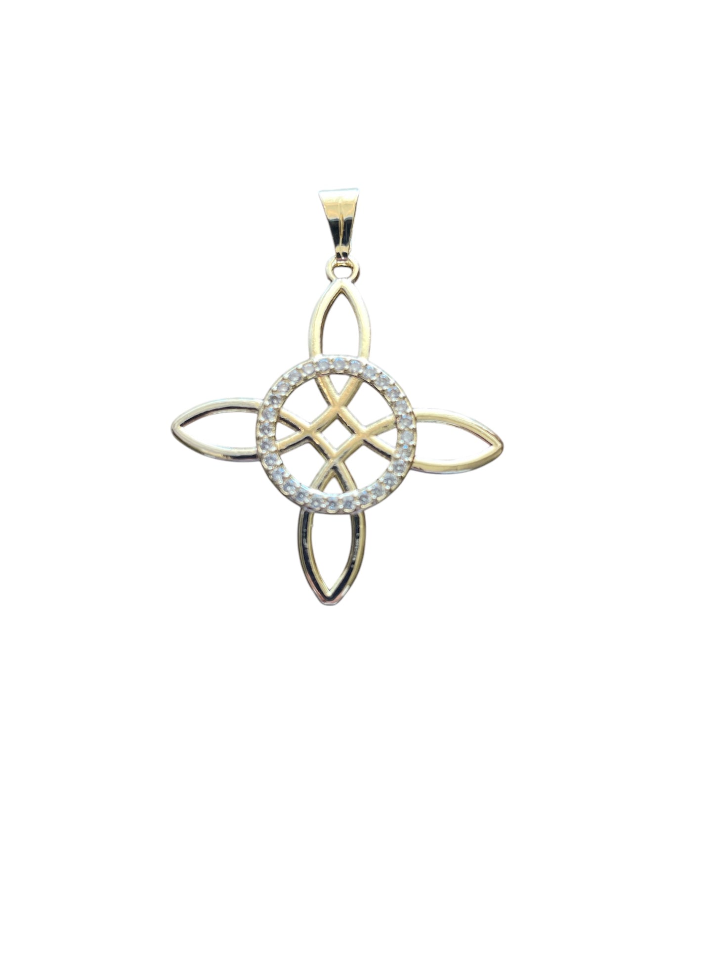 Gold Plated Witch Knot Necklace, Nudo de Bruja Pendant,