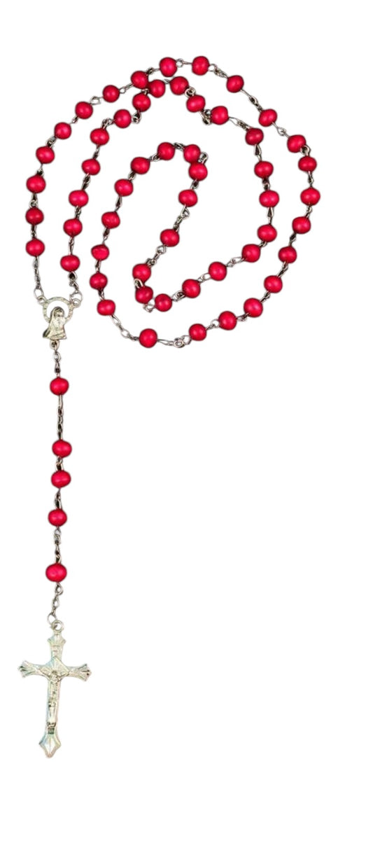 Scent Wine Red Wooden Bead Rosary