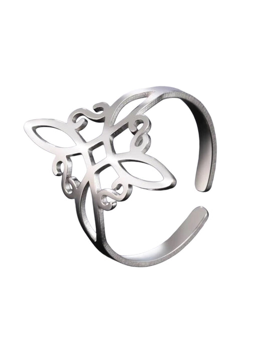 WITCH’S KNOT ADJUSTABLE STAINLESS-STEEL RING