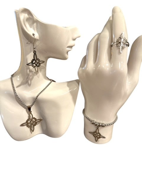 4 PCS/SET Stainless Steel Witch Knot Celtic Knot
